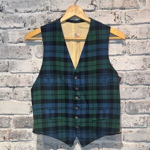 Scotch House Blue and Green Plaid Vest